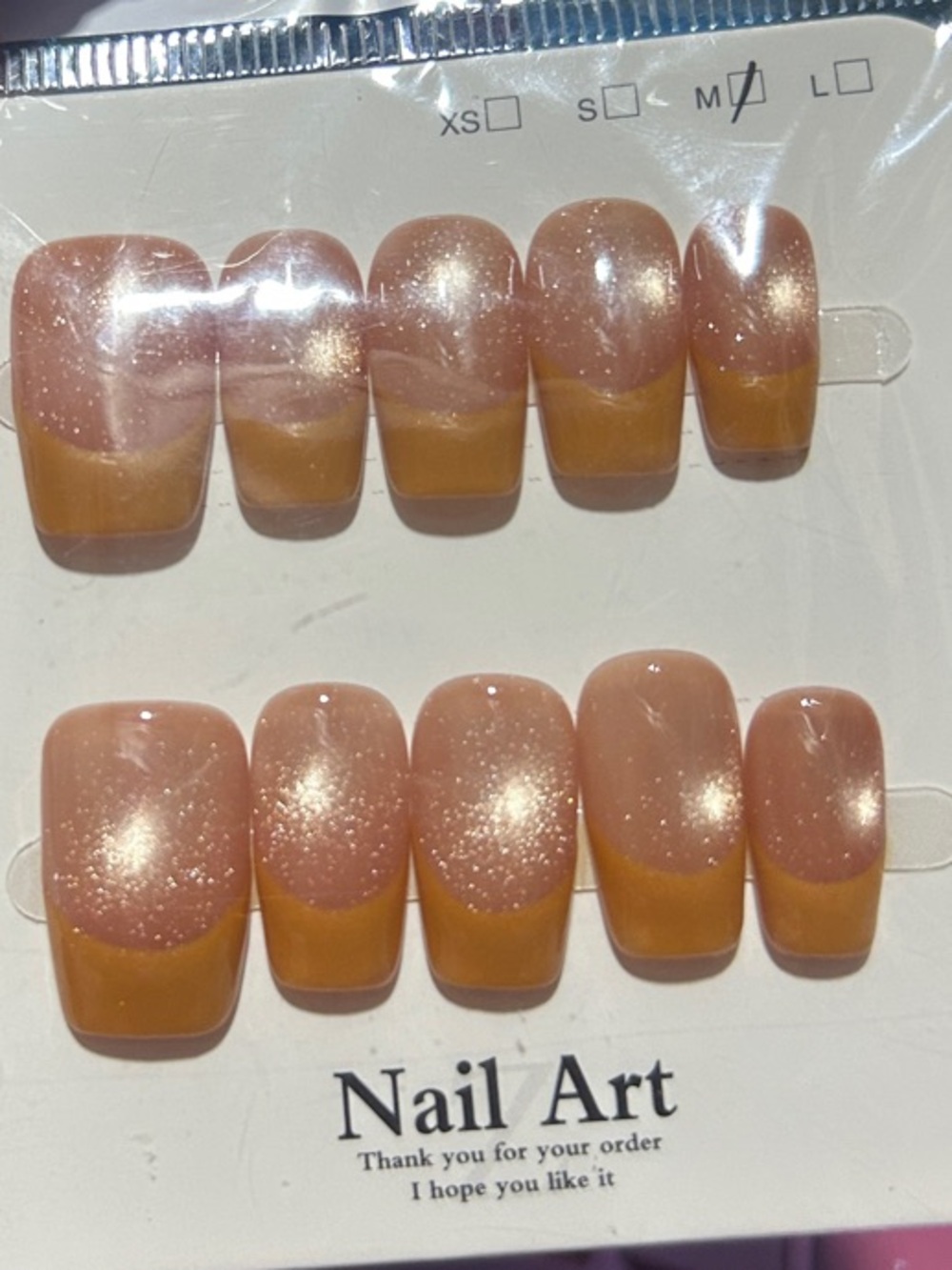 Peachy Pink Shimmer Press-On Nail Set